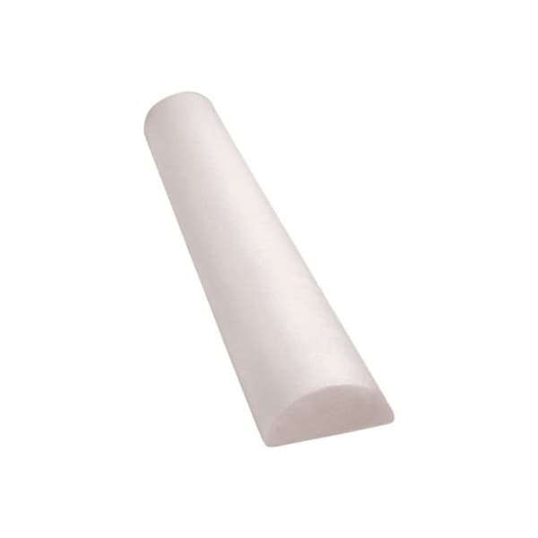 CanDo Full-Skin White PE Foam Roller, Half-Round, 6" Dia. x 36"L